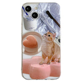 Funda para iPhone con diseño de gato lindo